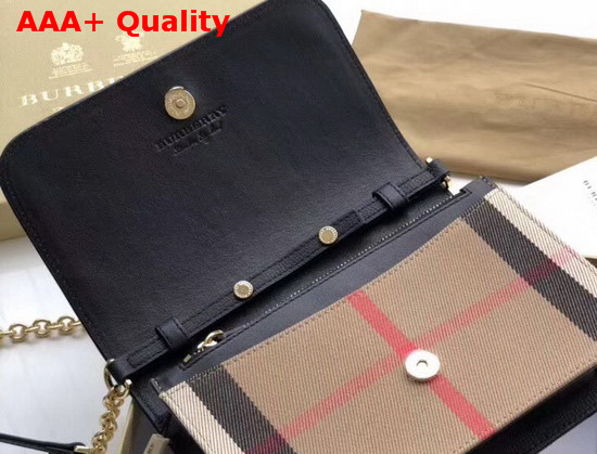 Burberry Vintage Check and Leather Wallet with Detachable Strap Black Replica