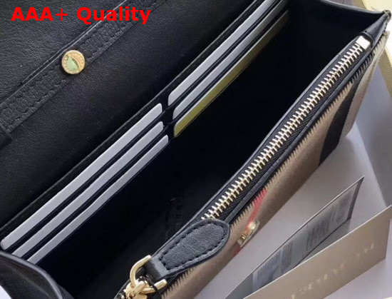 Burberry Vintage Check and Leather Wallet with Detachable Strap Black Replica