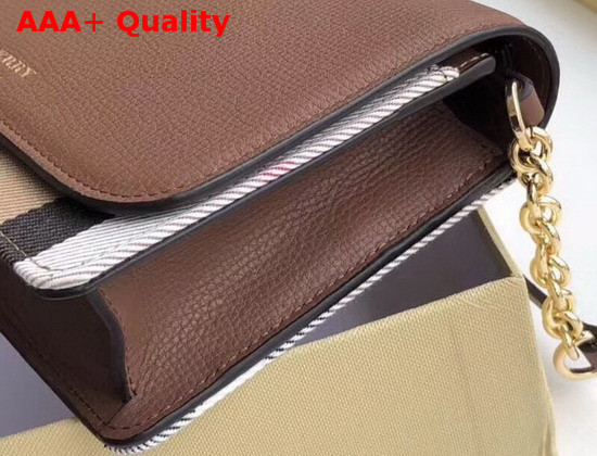 Burberry Vintage Check and Leather Wallet with Detachable Strap Brown Replica