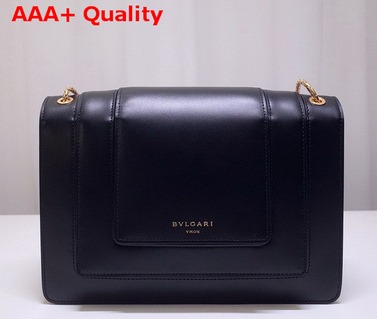 Alexander Wang x Bvlgari Triplette Shoulder Bag in Smooth Black Calf Leather Replica