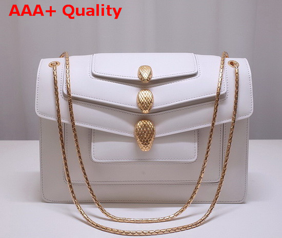 Alexander Wang x Bvlgari Triplette Shoulder Bag in Smooth White Calf Leather Replica