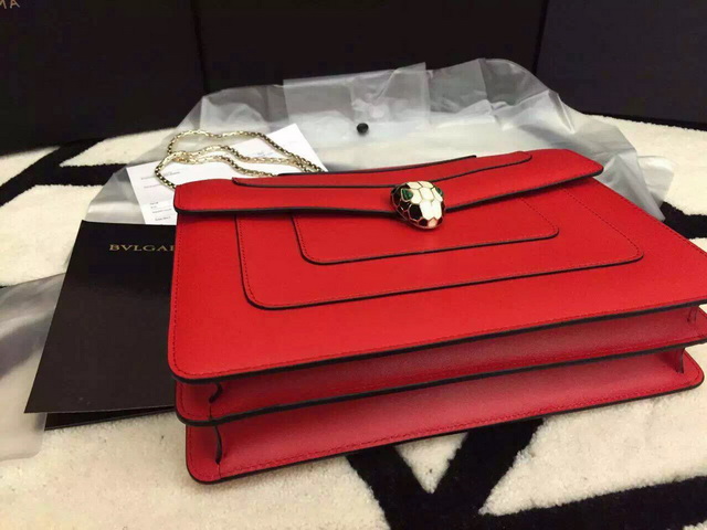 Bvlgari Flap Cover Bag Red Calf Leather for Sale