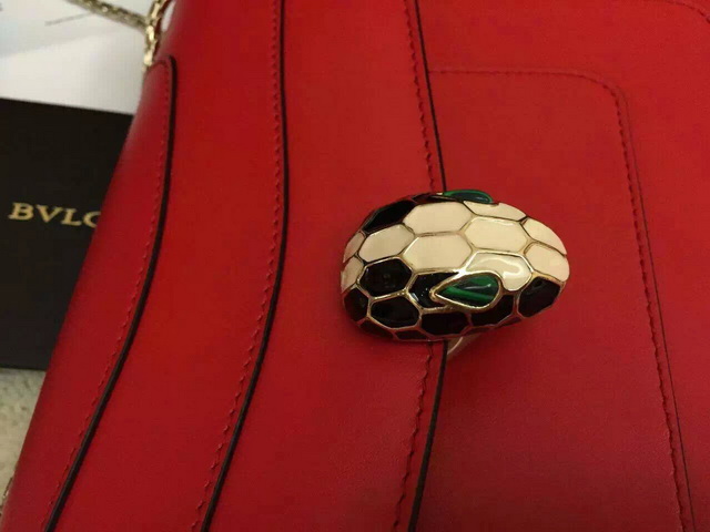 Bvlgari Flap Cover Bag Red Calf Leather for Sale