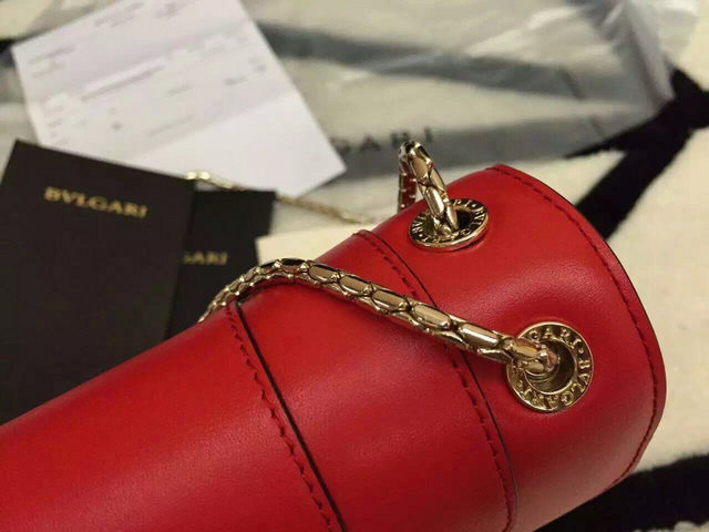 Bvlgari Flap Cover Bag Red Calf Leather for Sale