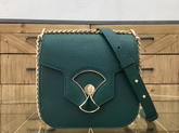 Bvlgari Flap Cover Divas Dream in Forest Emerald Smooth Calf Leather and Shiny Grain Calf Leather Small Model For Sale