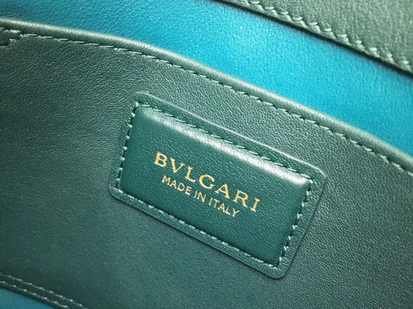 Bvlgari Flap Cover Divas Dream in Forest Emerald Smooth Calf Leather and Shiny Grain Calf Leather Small Model For Sale