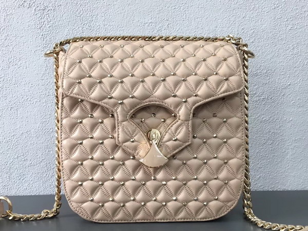 Bvlgari Flap Cover Divas Dream in Linen Agate Nappa Leather Featuring a Quilted Motif Medium Model For Sale