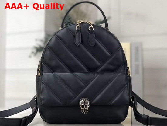 Bvlgari Serpenti Cabochon Backpack in Black Calf Leather Replica