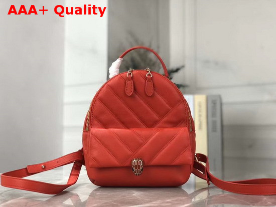 Bvlgari Serpenti Cabochon Backpack in Red Calf Leather Replica