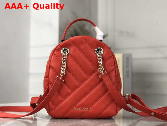 Bvlgari Serpenti Cabochon Backpack in Red Calf Leather Replica