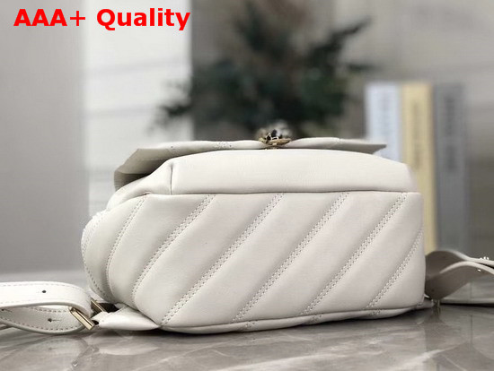 Bvlgari Serpenti Cabochon Backpack in White Calf Leather Replica