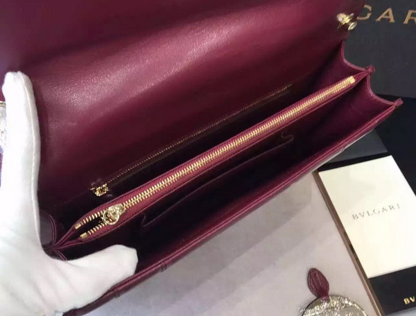 Bvlgari Serpenti Flap Cover Bag in Burgundy for Sale