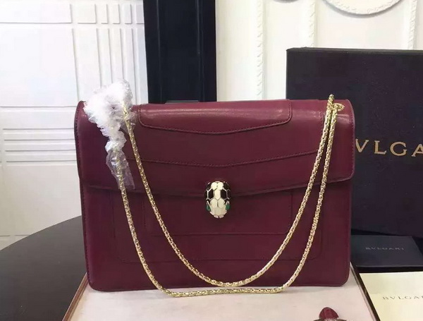 Bvlgari Serpenti Flap Cover Bag in Burgundy for Sale