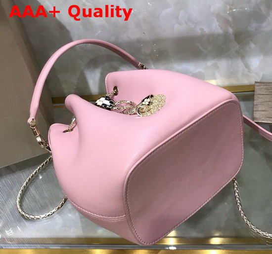 Bvlgari Serpenti Forever Bucket Bag in Smooth Crystal Rose Calf Leather Replica