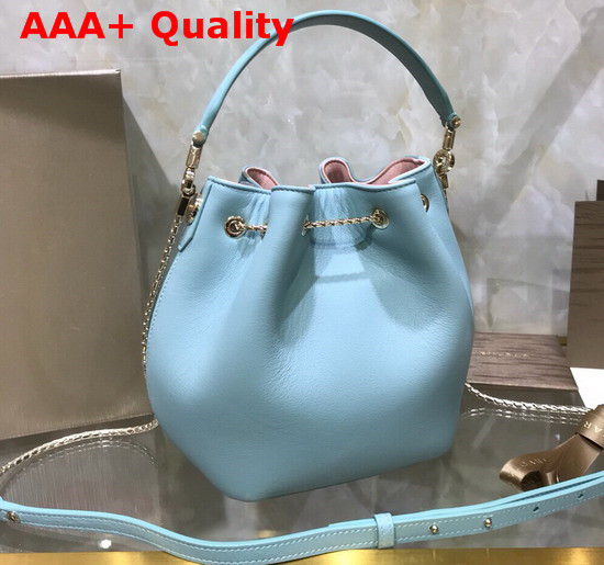 Bvlgari Serpenti Forever Bucket Bag in Smooth Glacier Turquoise Calf Leather Replica