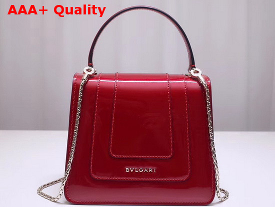 Bvlgari Serpenti Forever Cross Body Bag in Red Metallic Calf Leather Replica