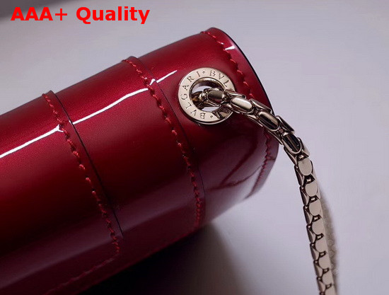 Bvlgari Serpenti Forever Crossbody Flap Cover Bag in Red Metalllic Calf Leather Replica