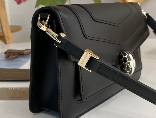 Bvlgari Serpenti Forever East West Shoulder Bag in Black Calf Leather Replica