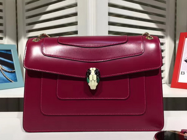 Bvlgari Serpenti Forever Flap Cover Bag in Oxblood Smooth Calf Leather For Sale