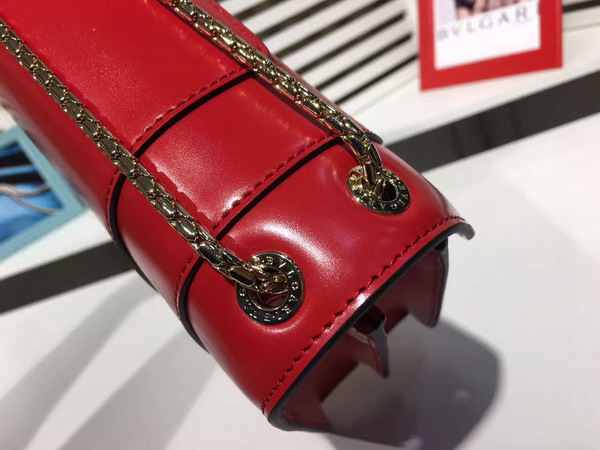 Bvlgari Serpenti Forever Flap Cover Bag in Red Smooth Calf Leather For Sale