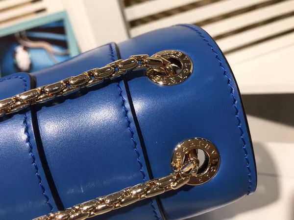 Bvlgari Serpenti Forever Medium Flap Cover Bag in Blue Calf Leather For Sale