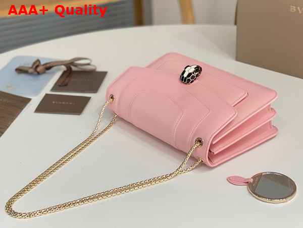 Bvlgari Serpenti Forever Shoulder Bag in Pink Calf Leather Replica