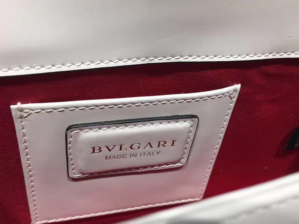 Bvlgari Serpenti Forever Small Flap Cover Bag in White Shiny Smooth Calfskin For Sale