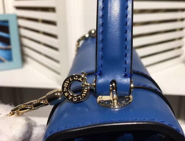 Bvlgari Serpenti Forever Small Top Handle Flap Cover Bag in Blue Calf Leather For Sale