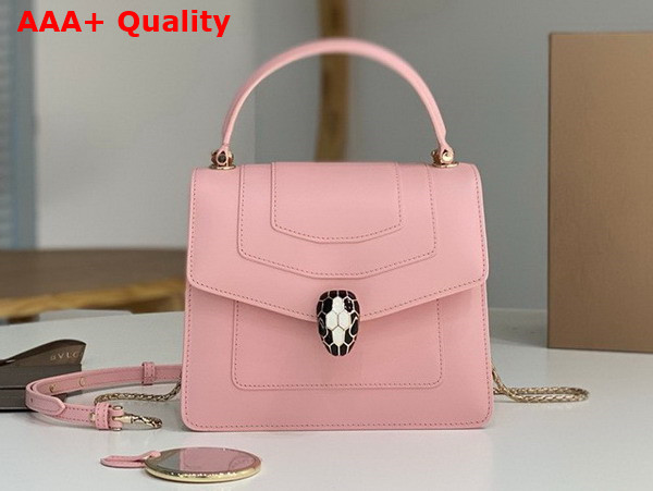 Bvlgari Serpenti Forever Top Handle Bag in Pink Calf Leather Replica