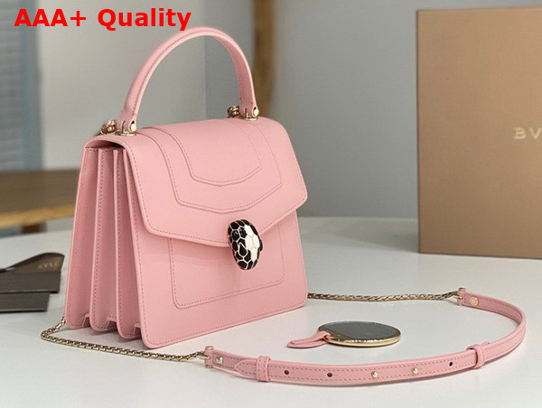 Bvlgari Serpenti Forever Top Handle Bag in Pink Calf Leather Replica