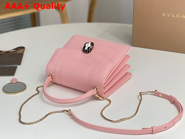 Bvlgari Serpenti Forever Top Handle Bag in Pink Calf Leather Replica