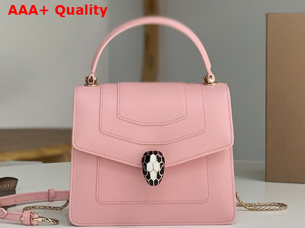 Bvlgari Serpenti Forever Top Handle Bag in Pink Calf Leather Replica