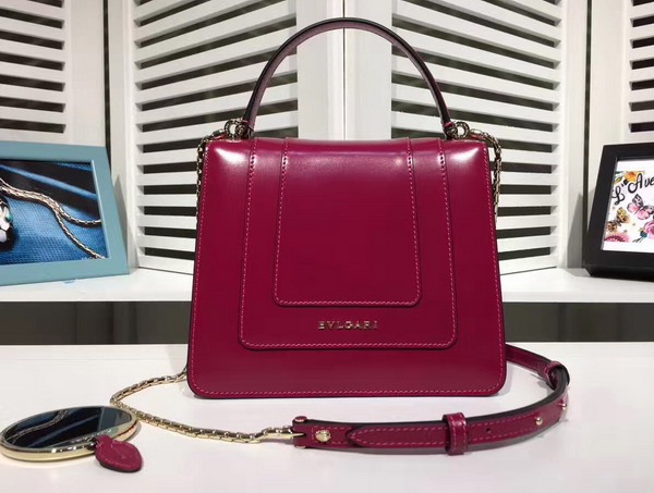 Bvlgari Serpenti Forever Top Handle Flap Cover Bag in Oxblood Smooth Calf Leather Small Size For Sale