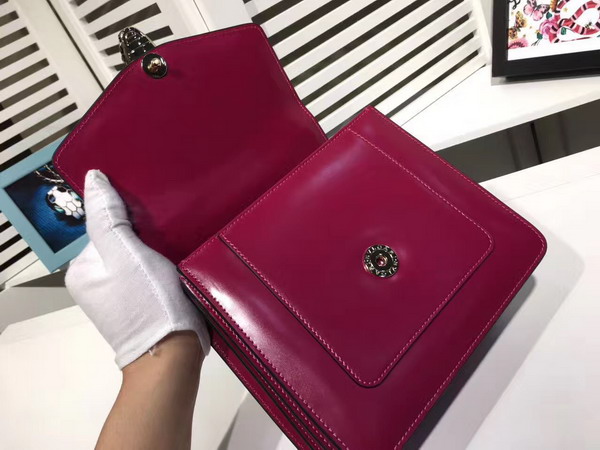 Bvlgari Serpenti Forever Top Handle Flap Cover Bag in Oxblood Smooth Calf Leather Small Size For Sale