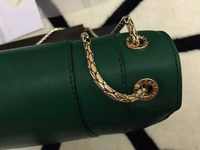 Bvlgari Serpenti Head Flap Cover Bag Green Calf Leather for Sale