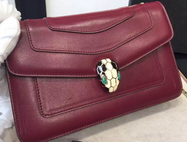 Bvlgari Serpenti Small Flap Cover Bag in Burgundy for Sale