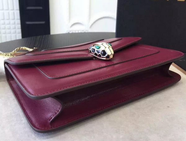 Bvlgari Serpenti Small Flap Cover Bag in Burgundy for Sale