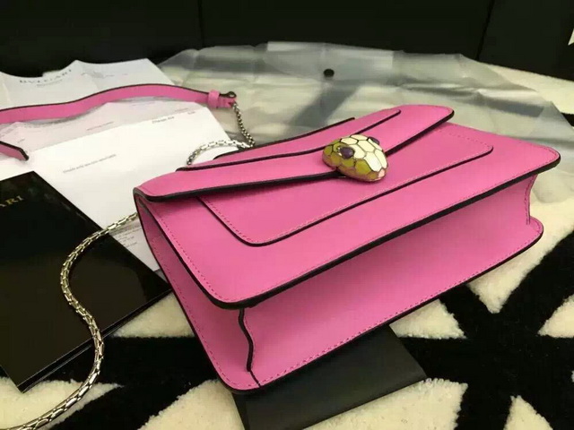 Bvlgari Small Flap Cover Bag Pink Calf Leather for Sale