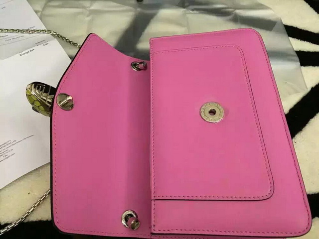 Bvlgari Small Flap Cover Bag Pink Calf Leather for Sale