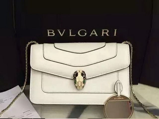 Bvlgari Small Flap Cover Bag White Calf Leather for Sale