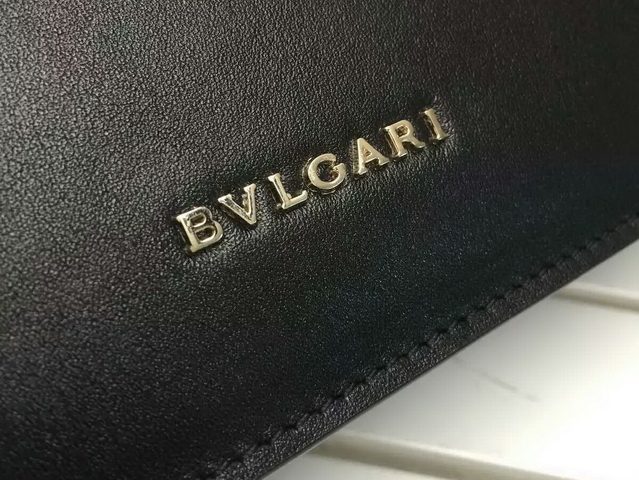 Flap Cover Bvlgari Signature Bag in Black Calf Leather with Brass Light Gold Plated Metal Parts for Sale