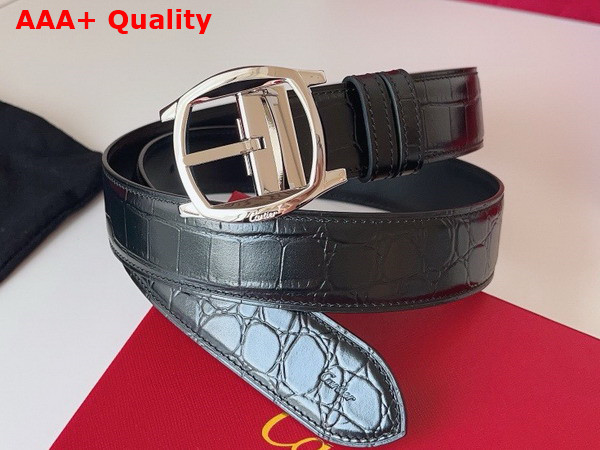 Cartier Belt Drive de Cartier Belt in Black Crocodile Skin Replica