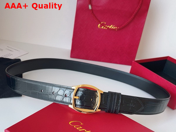 Cartier Belt Drive de Cartier Belt in Black Crocodile Skin Replica