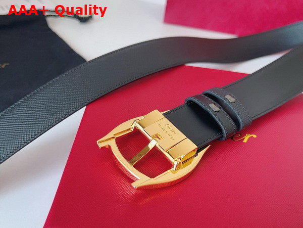 Cartier Belt Drive de Cartier Belt in Black Textured and Smooth Cowhide Replica