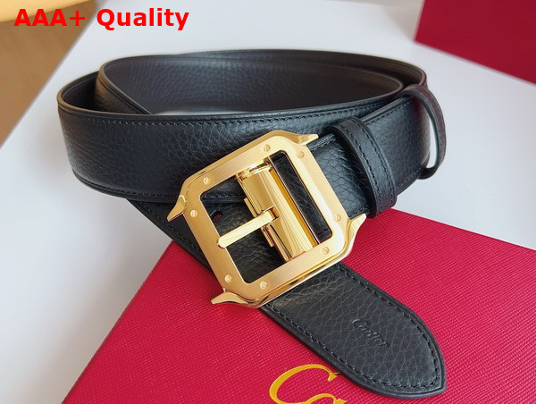 Cartier Belt Santos de Cartier Belt Reversible Black and Brown Grained Cowhide Replica