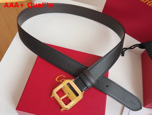 Cartier Belt Santos de Cartier Belt Reversible Black and Brown Grained Cowhide Replica