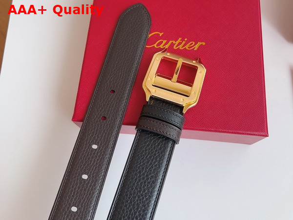 Cartier Belt Santos de Cartier Belt Reversible Black and Brown Grained Cowhide Replica