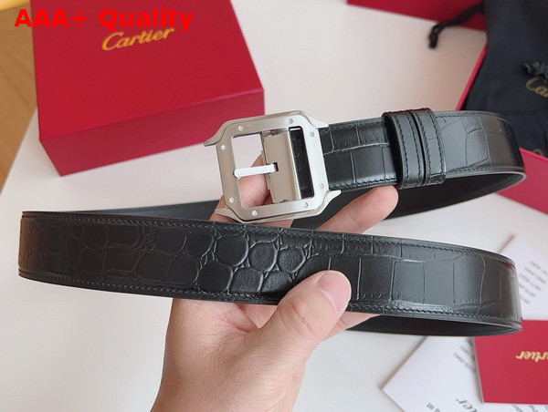 Cartier Belt Santos de Cartier Belt in Black Crocodile Skin Replica