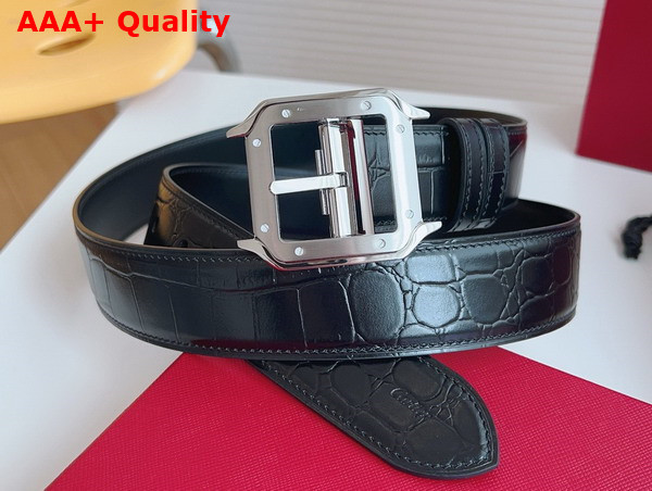 Cartier Belt Santos de Cartier Belt in Black Crocodile Skin Replica