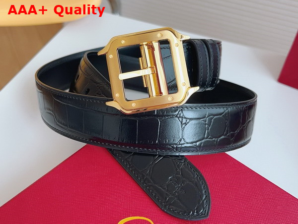 Cartier Belt Santos de Cartier Belt in Black Crocodile Skin Replica